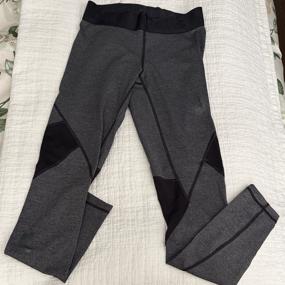 Adidas Gray and Black Athletic Leggings